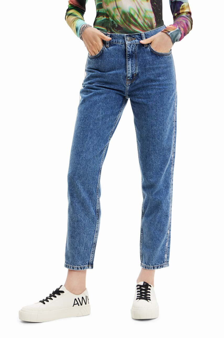 Desigual jeansi femei high waist - Pled.ro