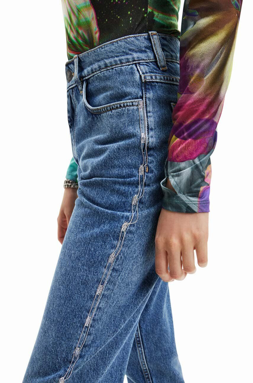 Desigual jeansi femei high waist - Pled.ro