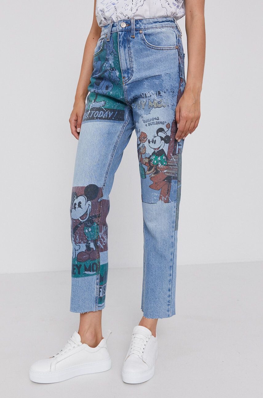 Desigual jeansi x Disney femei medium waist - Pled.ro