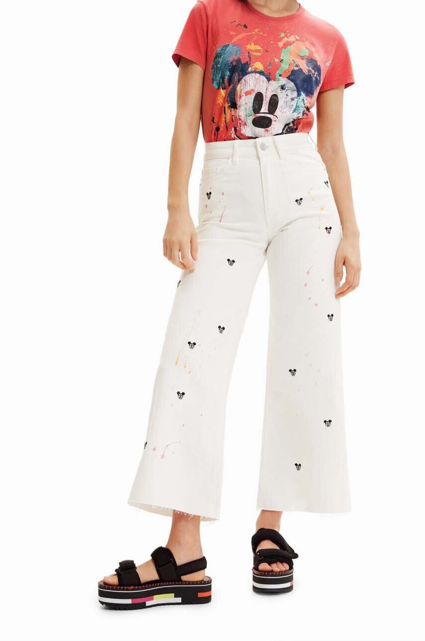 Desigual jeansi x Disney femei medium waist - Pled.ro