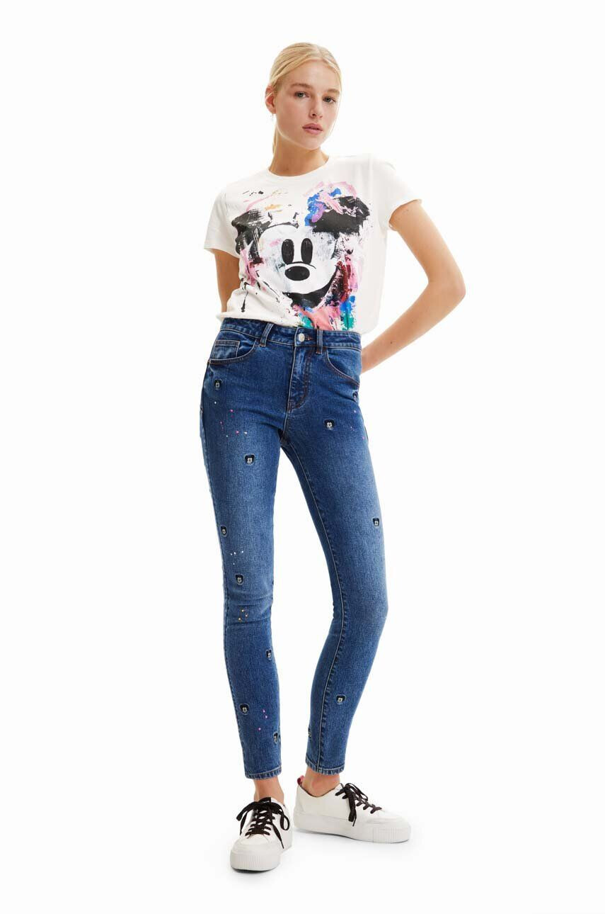 Desigual jeansi x Disney femei medium waist - Pled.ro