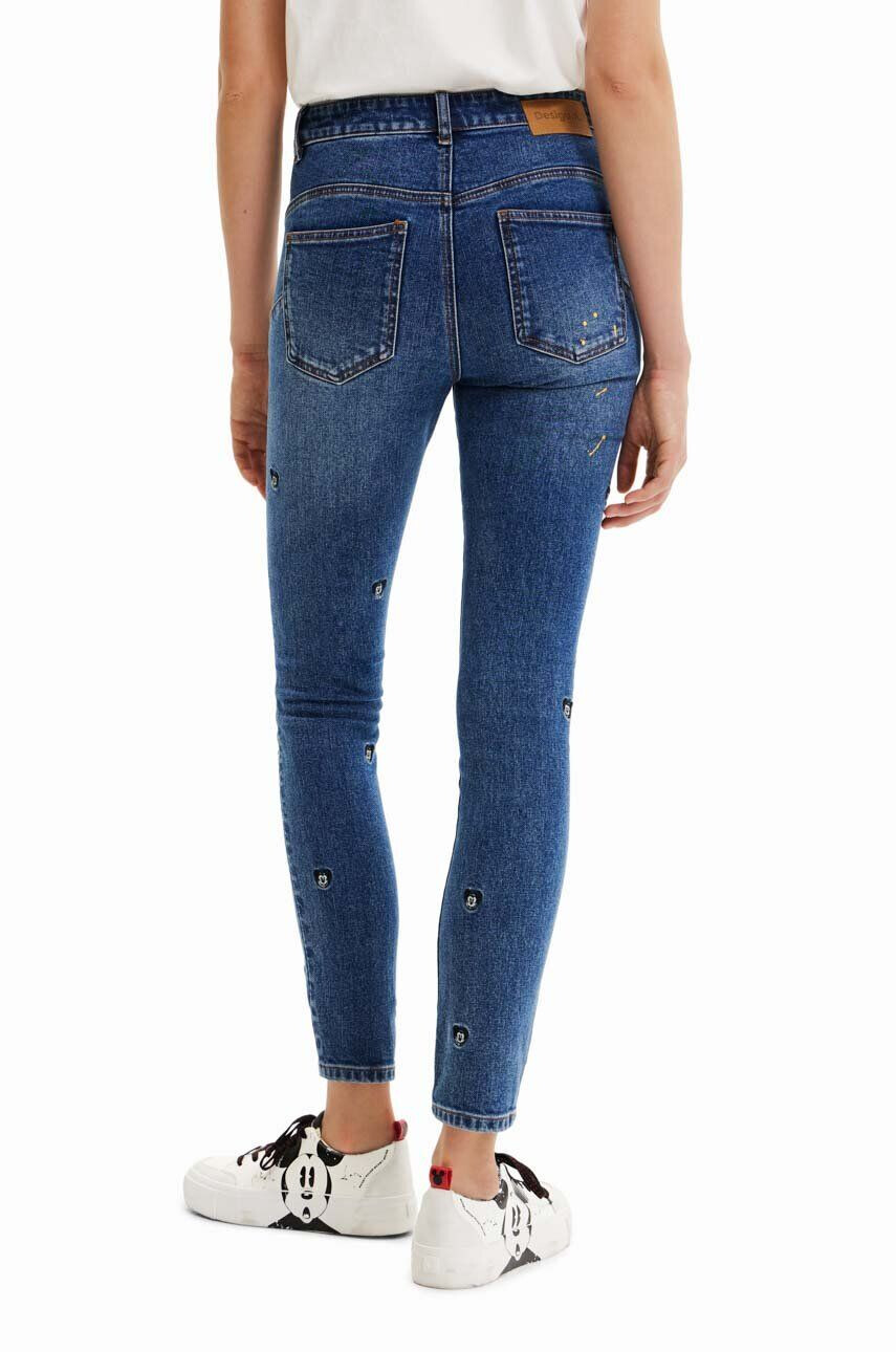 Desigual jeansi x Disney femei medium waist - Pled.ro