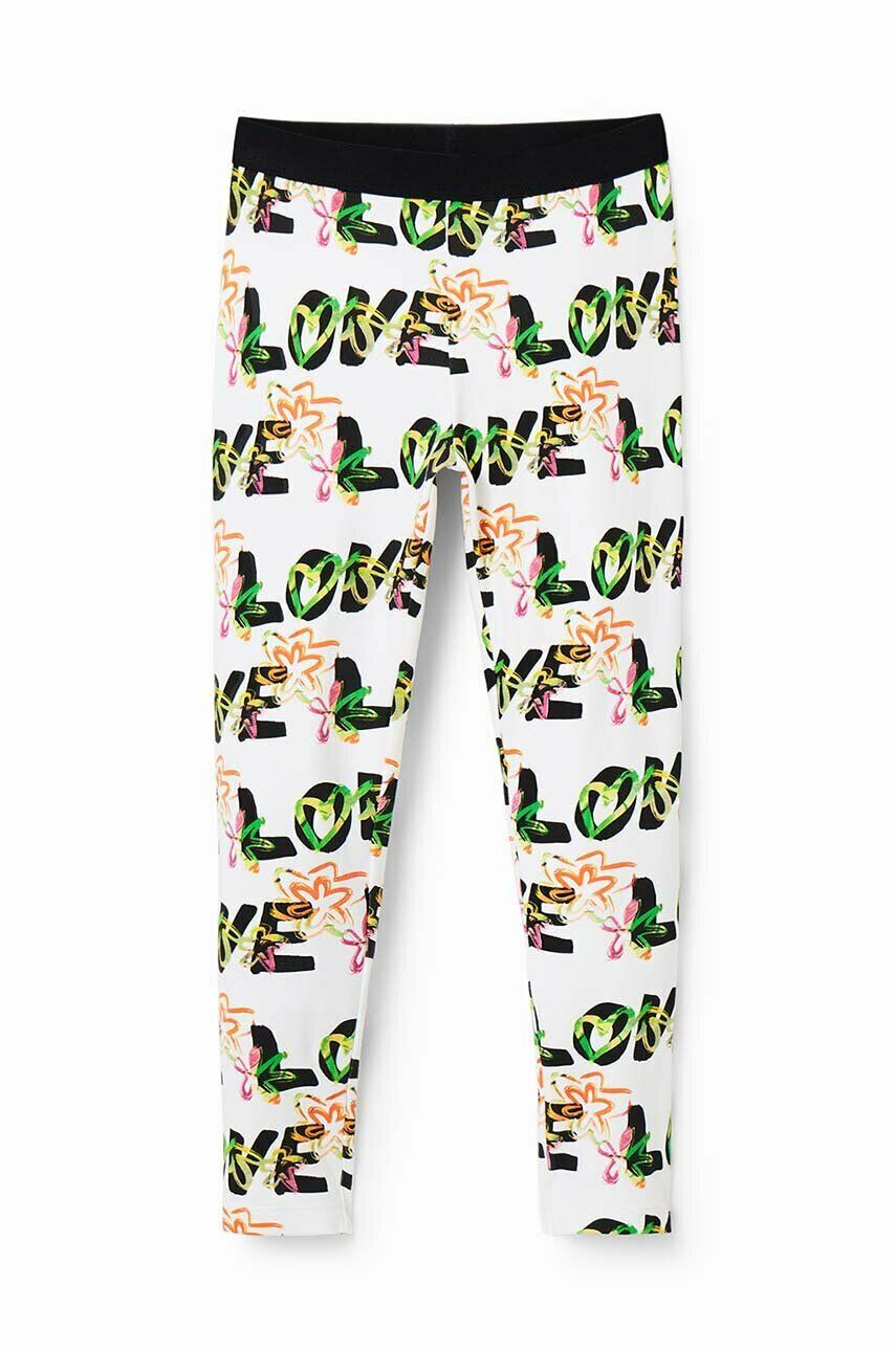 Desigual leggins copii culoarea alb modelator - Pled.ro