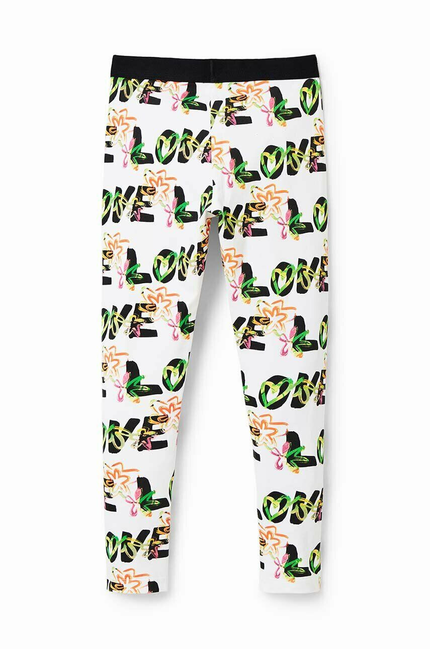 Desigual leggins copii culoarea alb modelator - Pled.ro