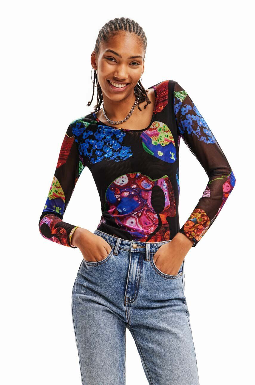 Desigual longsleeve femei culoarea negru - Pled.ro