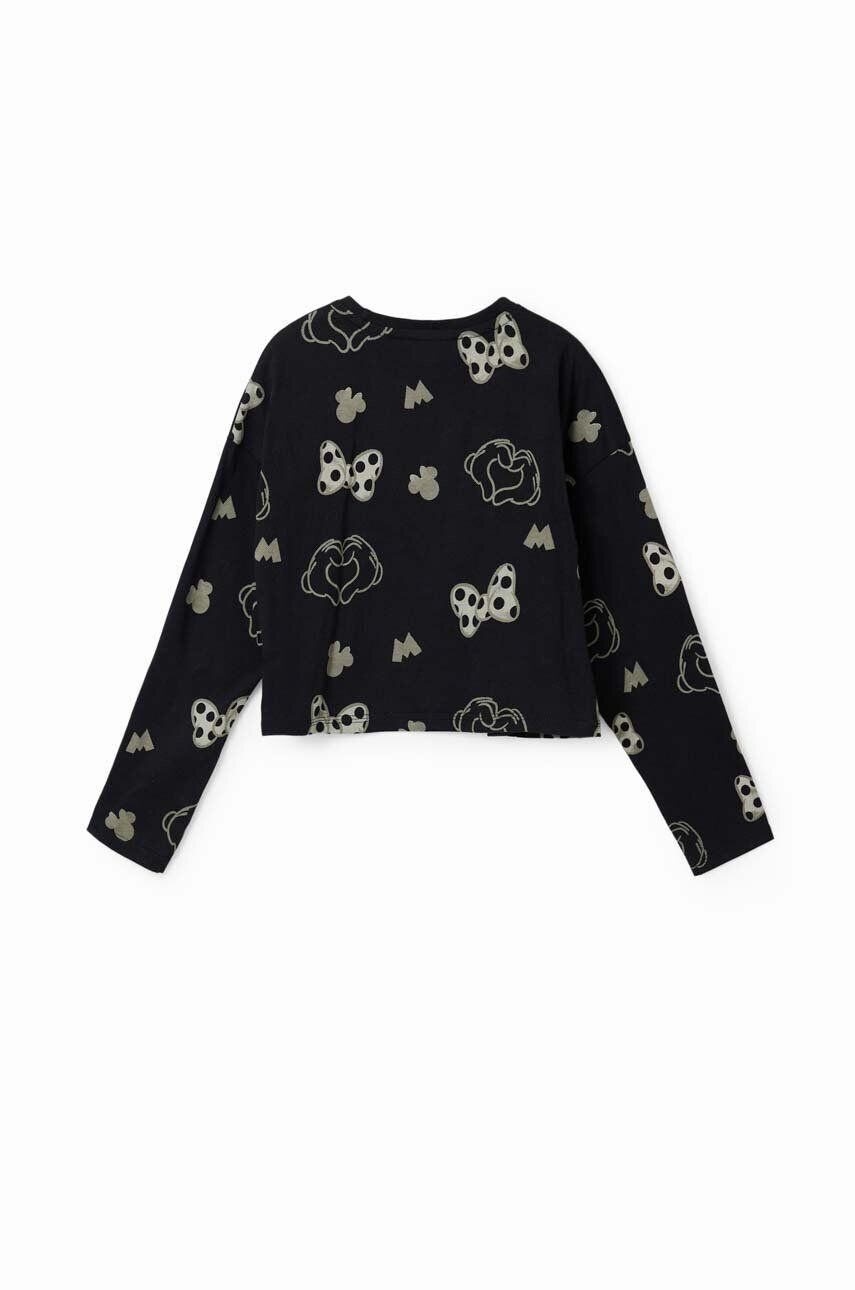 Desigual longsleeve din bumbac pentru copii culoarea negru - Pled.ro