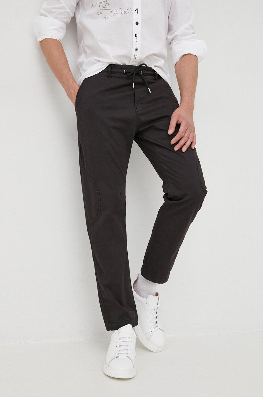 Desigual pantaloni barbati culoarea negru drept - Pled.ro