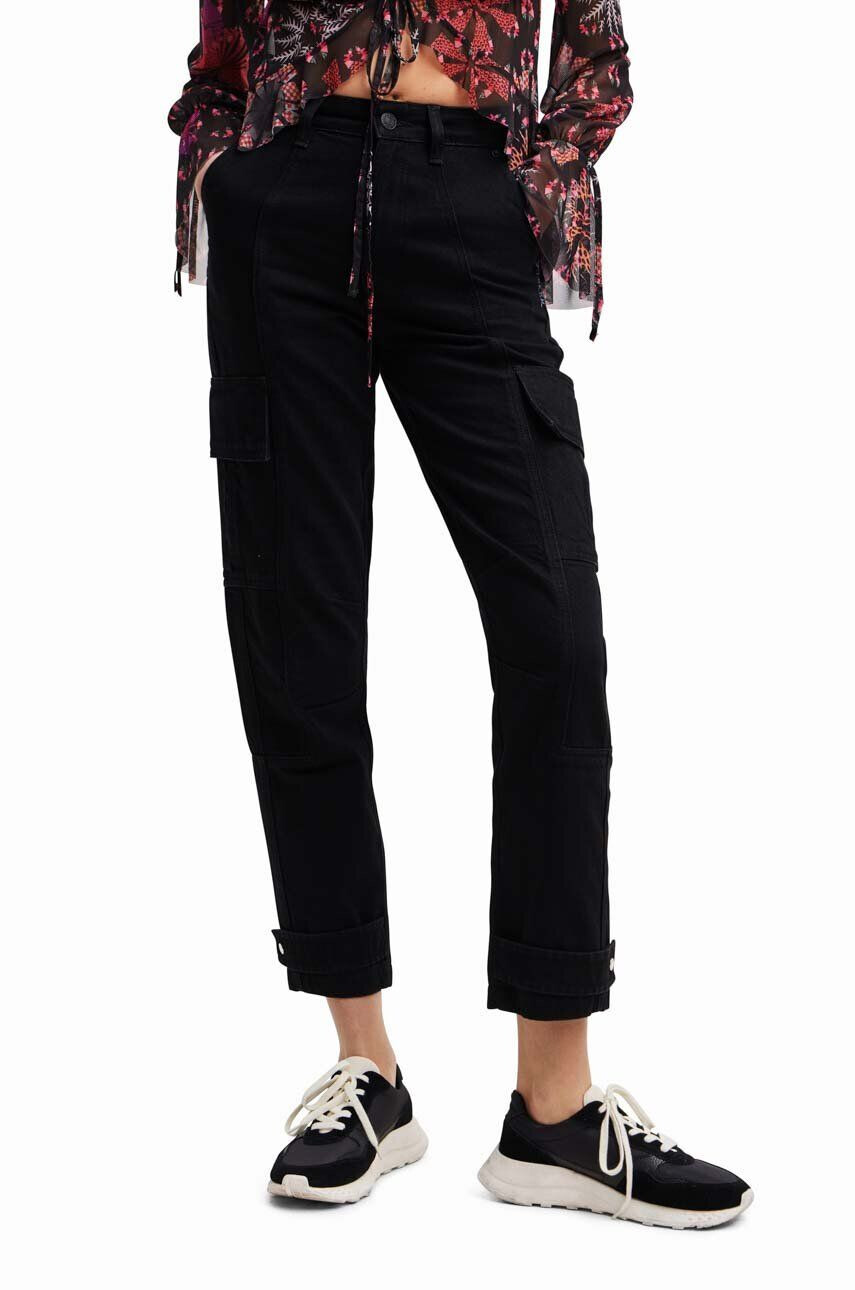 Desigual pantaloni femei culoarea negru - Pled.ro