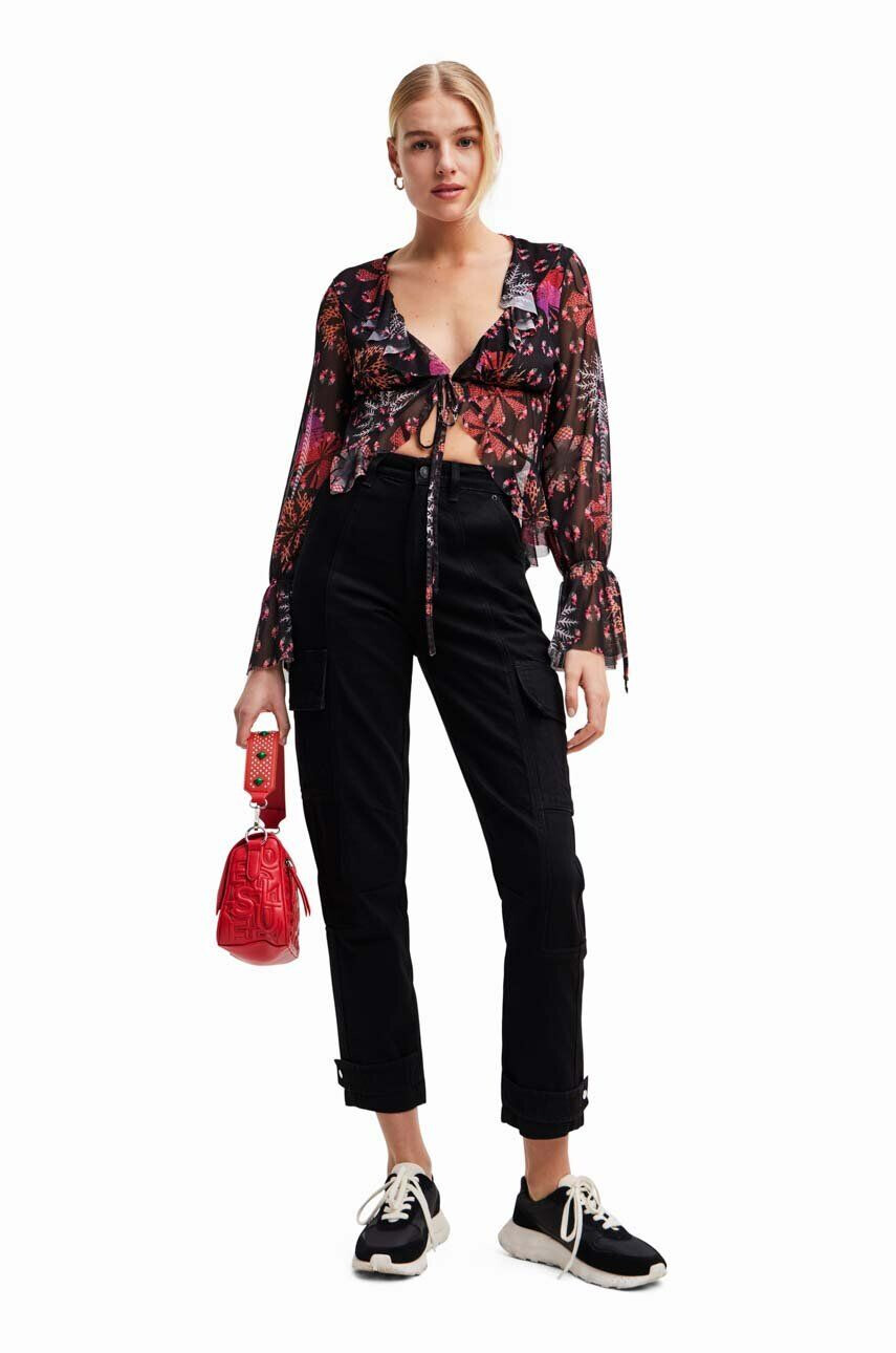 Desigual pantaloni femei culoarea negru - Pled.ro