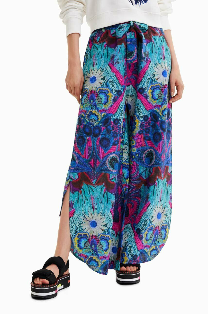 Desigual pantaloni de bumbac lat high waist - Pled.ro