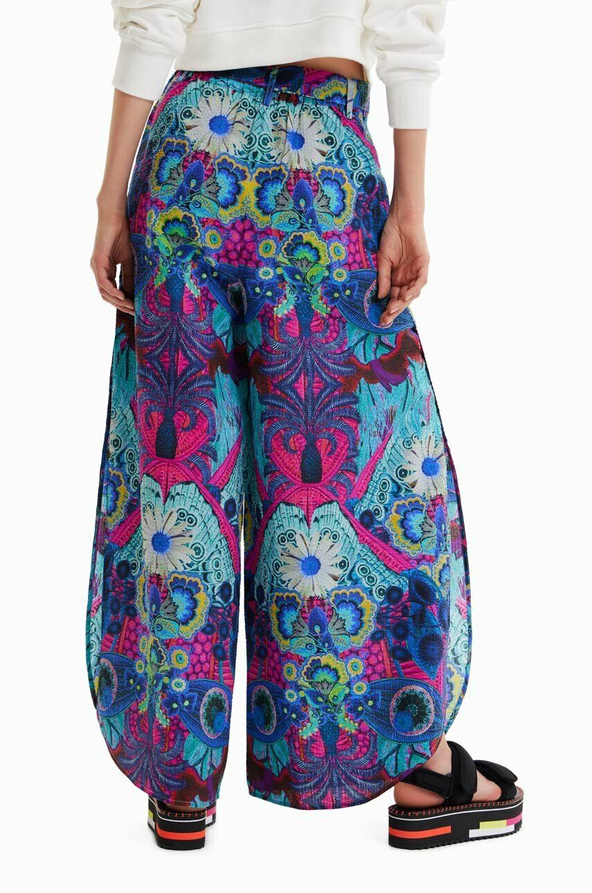 Desigual pantaloni de bumbac lat high waist - Pled.ro