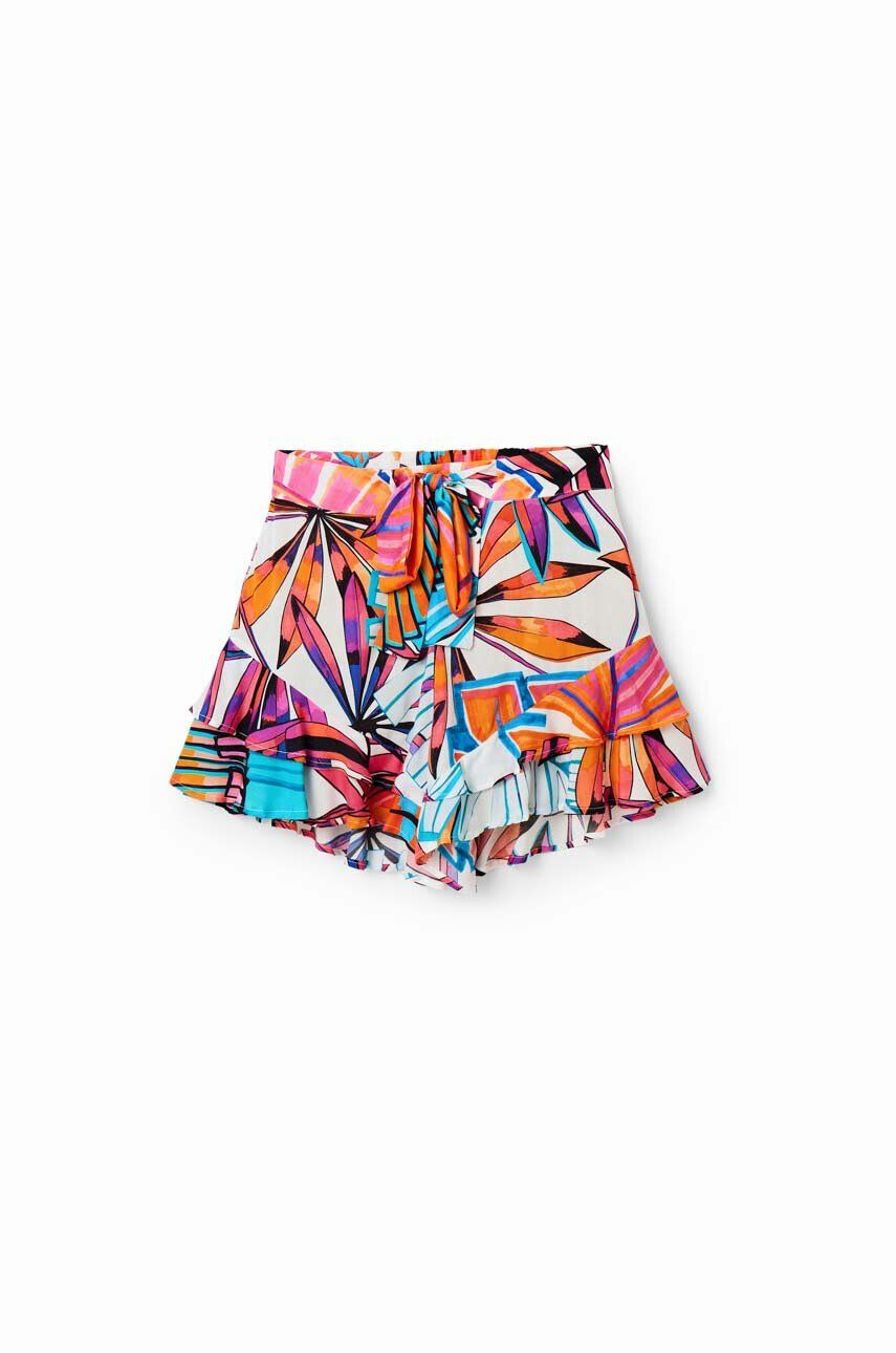 Desigual pantaloni scurti culoarea alb - Pled.ro