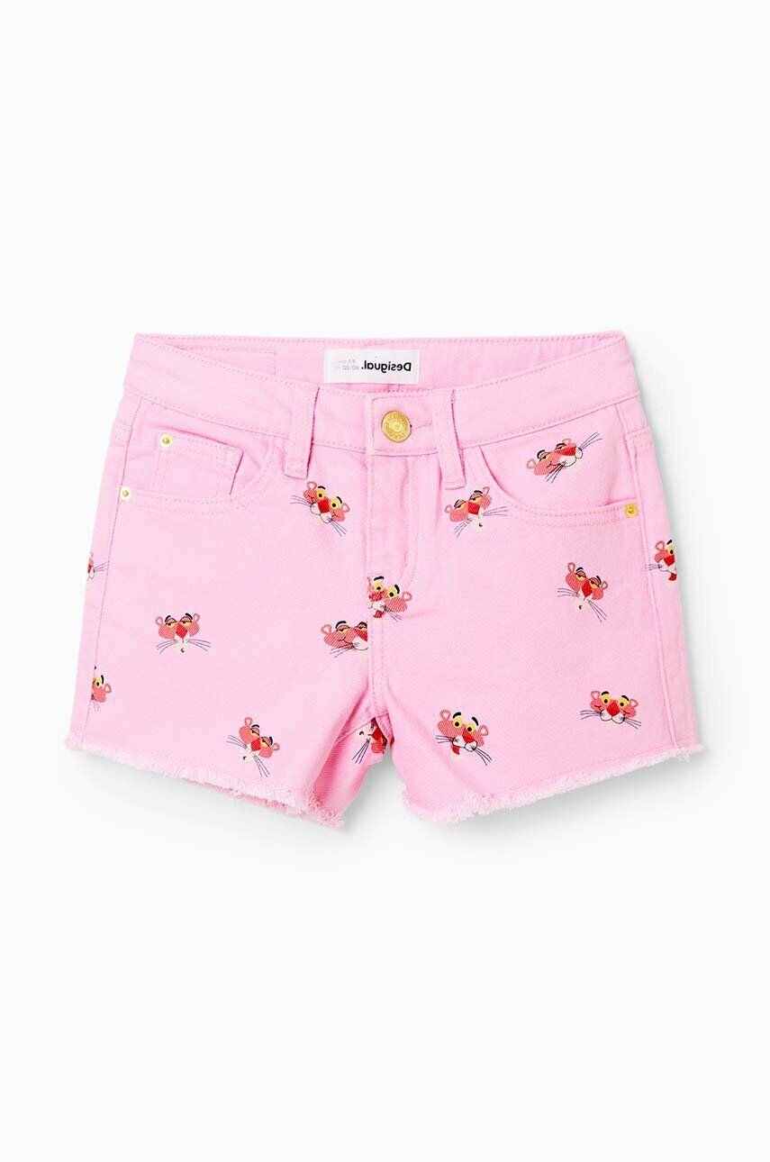 Desigual pantaloni scurti copii culoarea roz modelator - Pled.ro