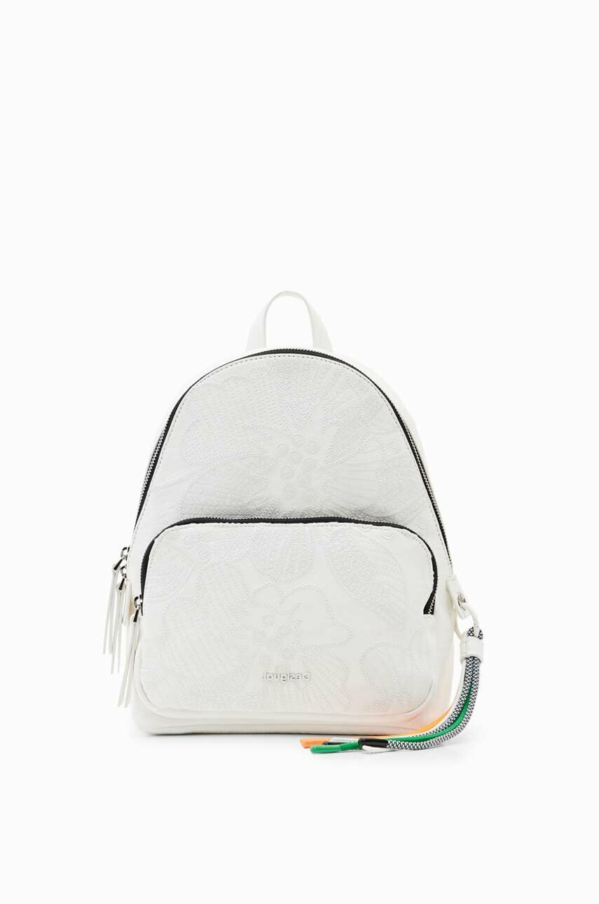 Desigual rucsac femei culoarea alb mic neted - Pled.ro