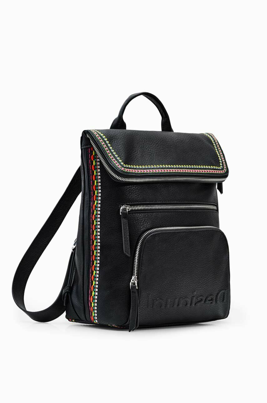 Desigual rucsac femei culoarea negru mare cu imprimeu - Pled.ro