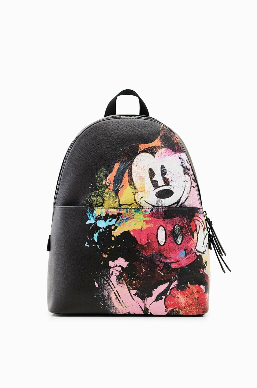 Desigual rucsac femei culoarea negru mare cu imprimeu - Pled.ro