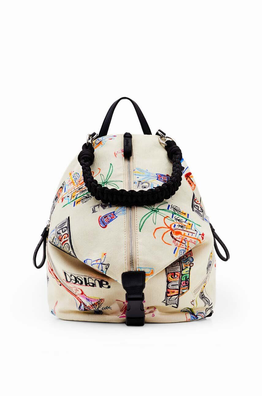 Desigual rucsac femei culoarea alb mare modelator - Pled.ro