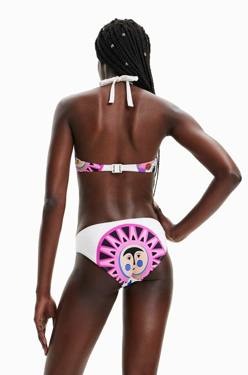 Desigual sutien de baie culoarea alb - Pled.ro