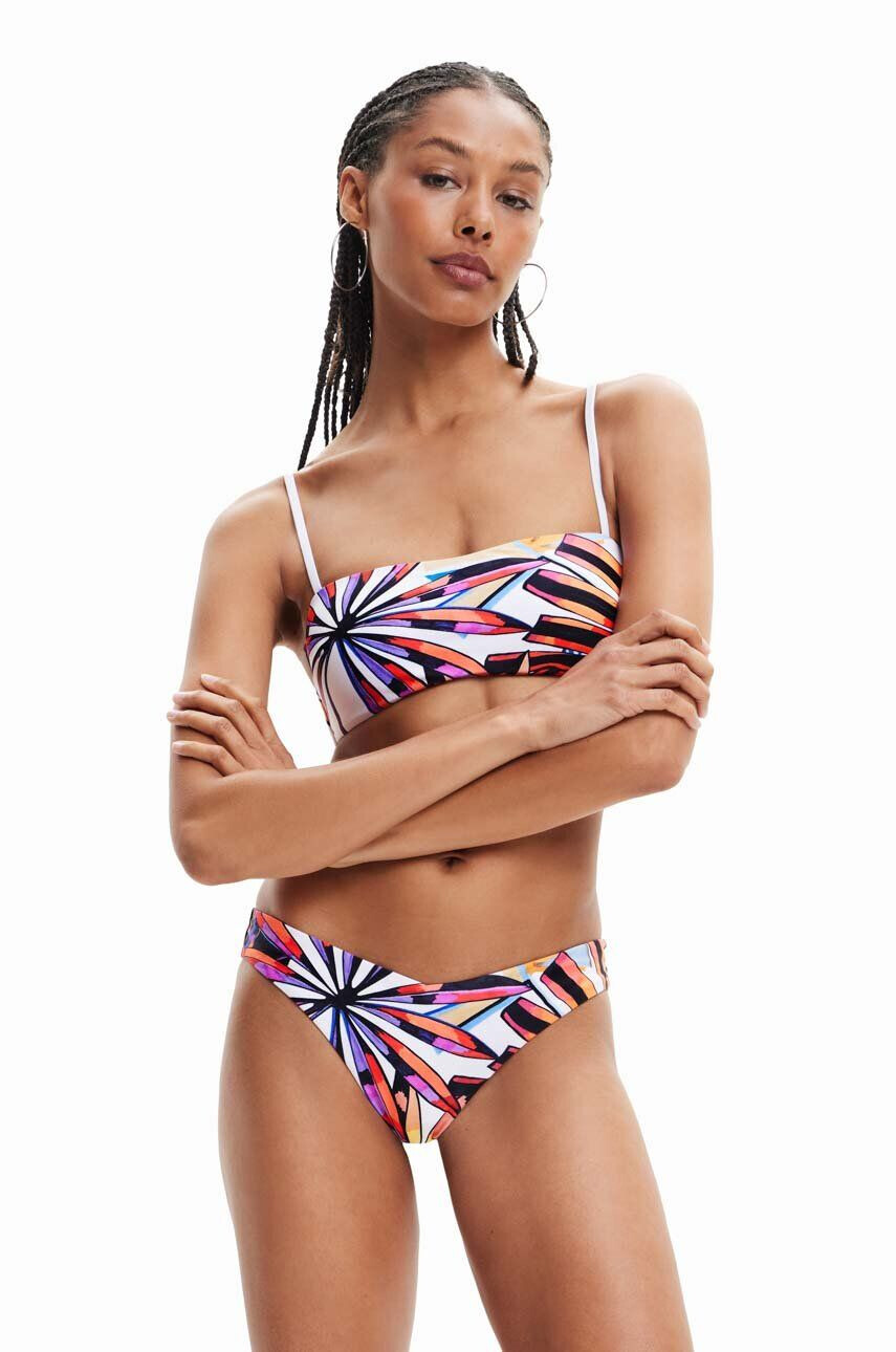 Desigual sutien de baie culoarea alb cupa moale - Pled.ro