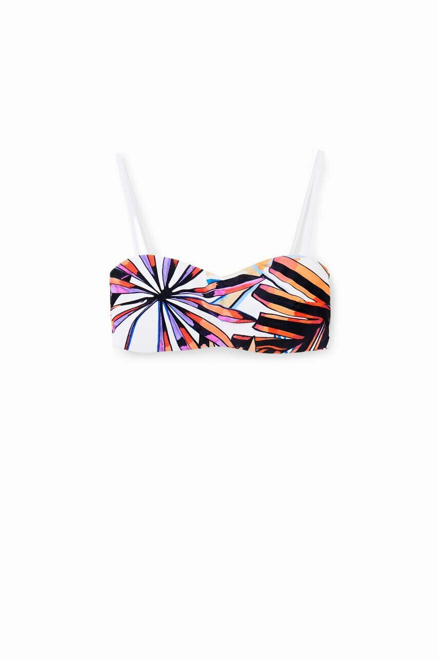 Desigual sutien de baie culoarea alb cupa moale - Pled.ro