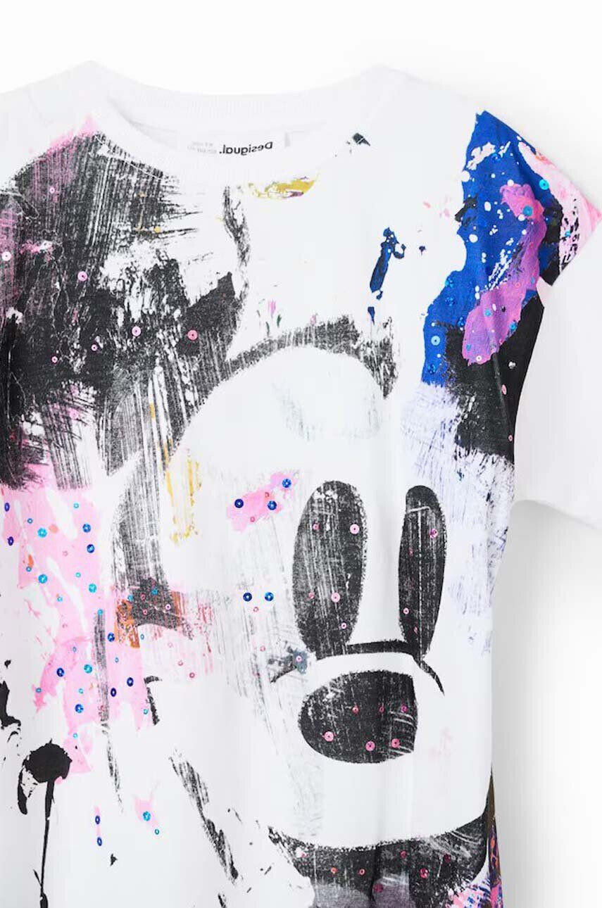 Desigual tricou de bumbac pentru copii x Disney culoarea alb - Pled.ro