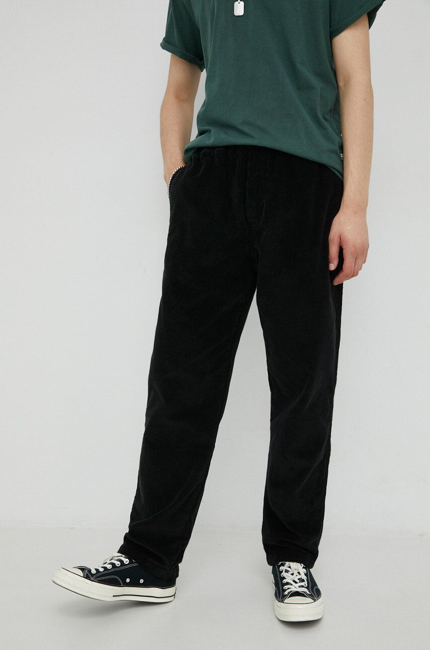 Deus Ex Machina pantaloni de catifea cord barbati culoarea negru drept - Pled.ro