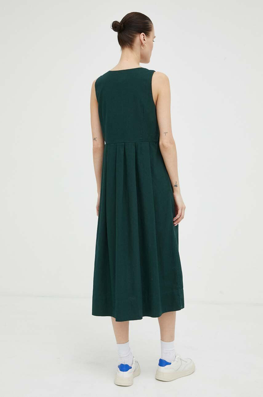 Deus Ex Machina rochie din in culoarea verde mini evazati - Pled.ro