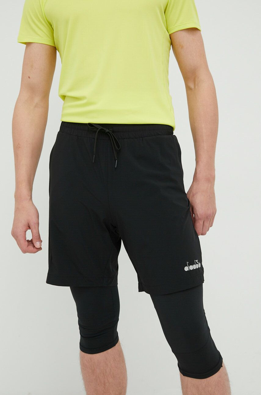 Diadora pantaloni scurți de alergare Be One barbati culoarea negru - Pled.ro