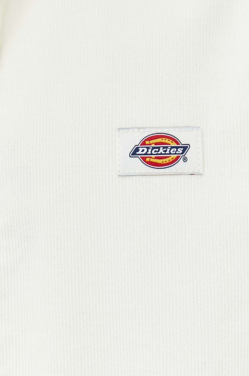 Dickies camasa din velur culoarea alb cu guler clasic regular - Pled.ro