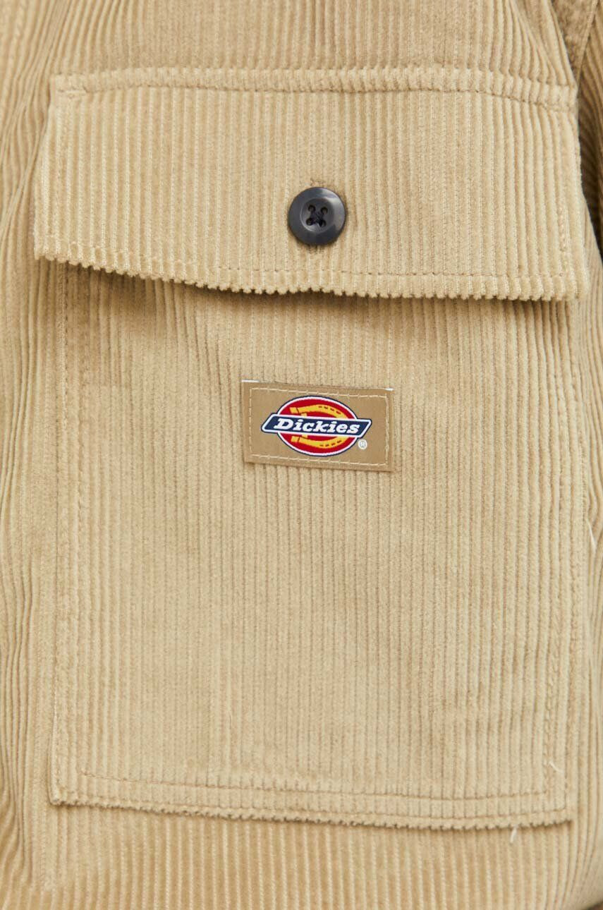 Dickies camasa din velur culoarea verde cu guler clasic regular - Pled.ro