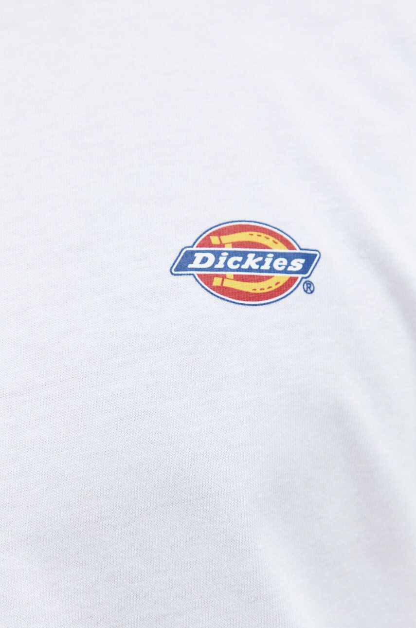 Dickies longsleeve din bumbac culoarea alb neted - Pled.ro