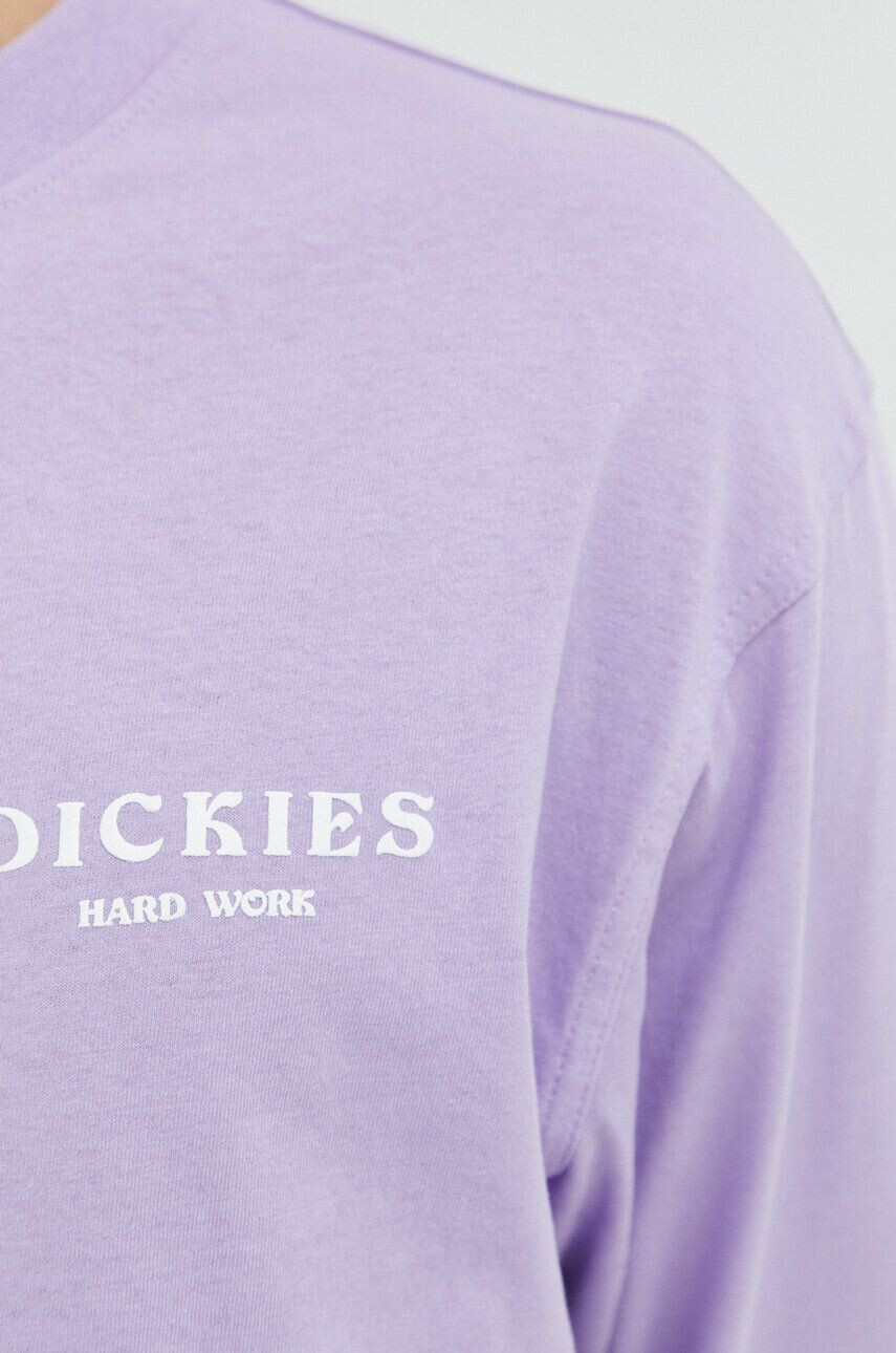 Dickies longsleeve din bumbac culoarea violet cu imprimeu - Pled.ro