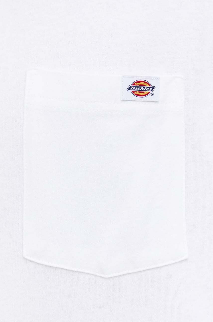 Dickies longsleeve din bumbac culoarea alb neted - Pled.ro