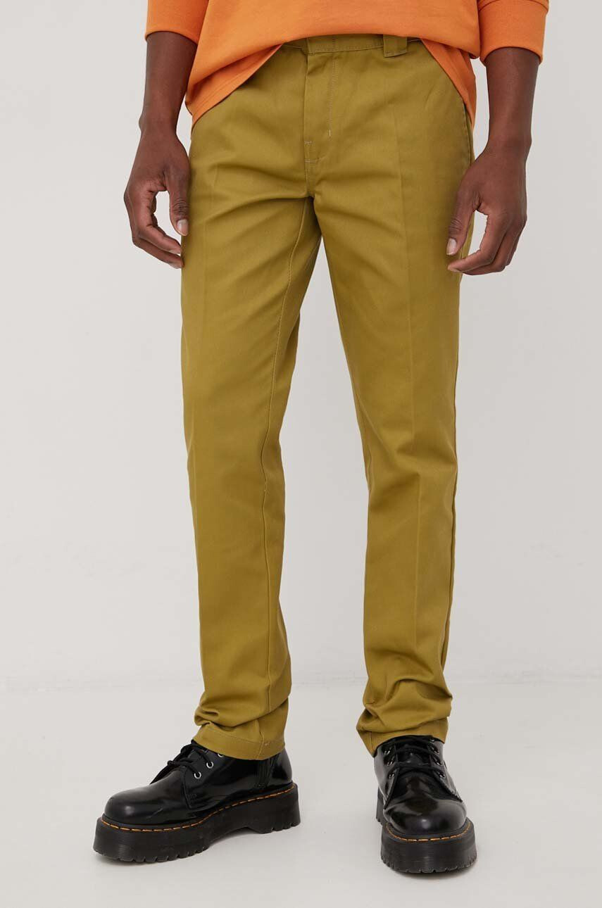 Dickies pantaloni femei culoarea maro fason chinos high waist - Pled.ro