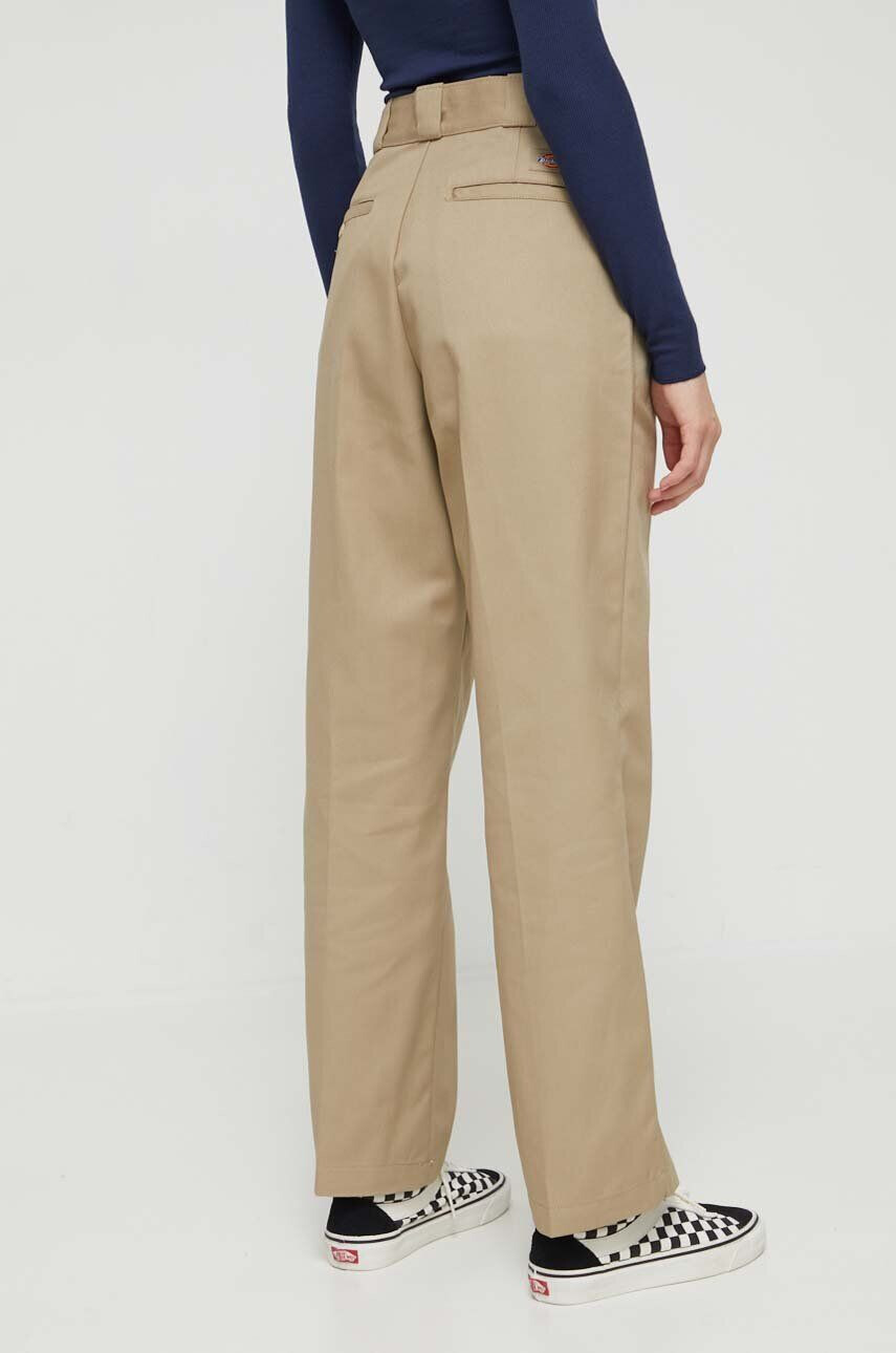 Dickies pantaloni 874 femei culoarea bej drept high waist - Pled.ro