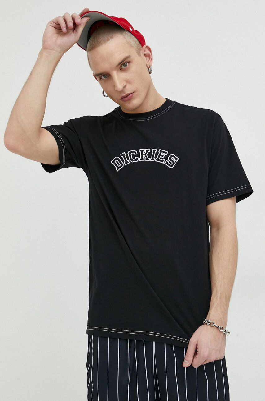 Dickies tricou din bumbac culoarea negru cu imprimeu - Pled.ro