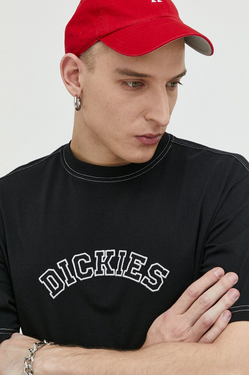 Dickies tricou din bumbac culoarea negru cu imprimeu - Pled.ro