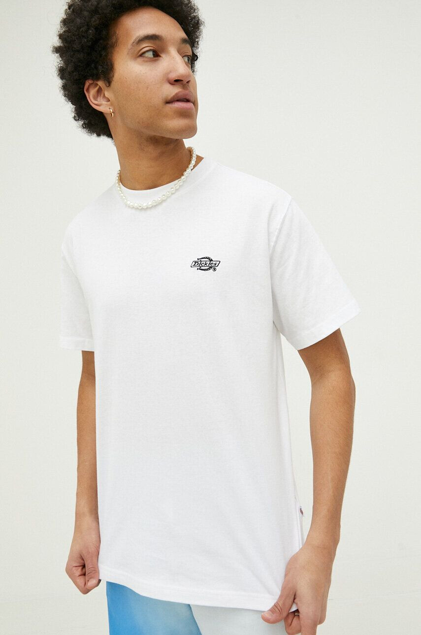 Dickies tricou din bumbac culoarea alb neted - Pled.ro