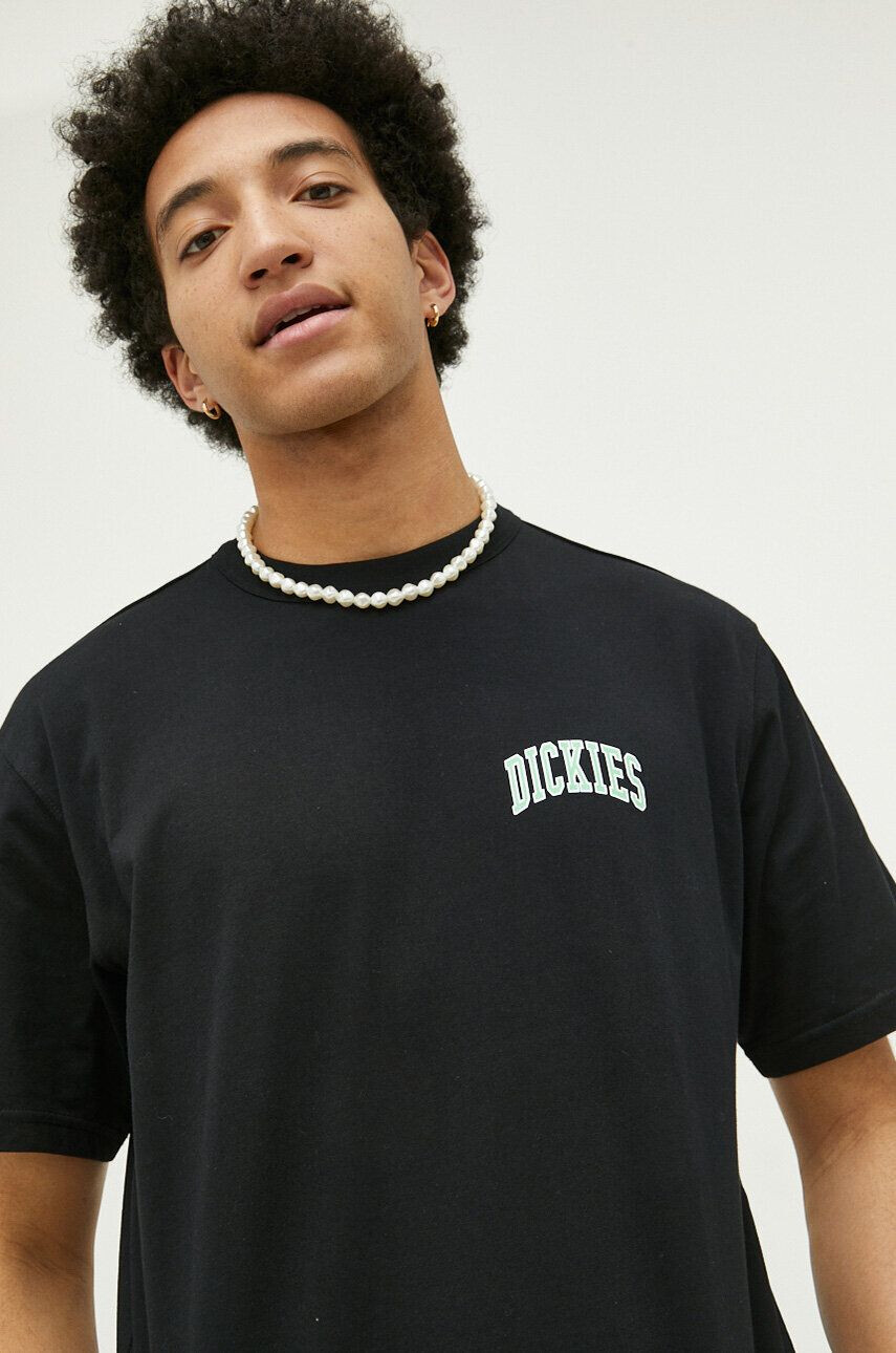 Dickies tricou din bumbac culoarea alb cu imprimeu - Pled.ro