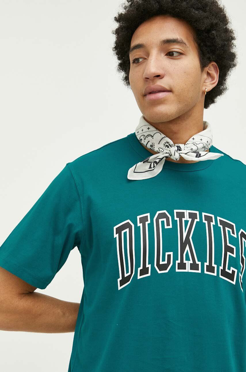 Dickies tricou din bumbac culoarea verde cu imprimeu - Pled.ro