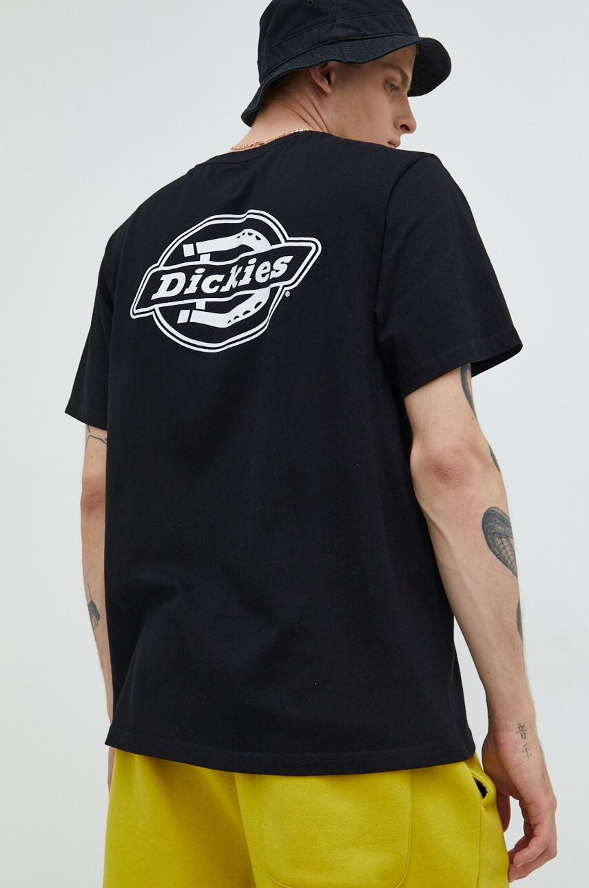 Dickies tricou din bumbac culoarea negru cu imprimeu - Pled.ro