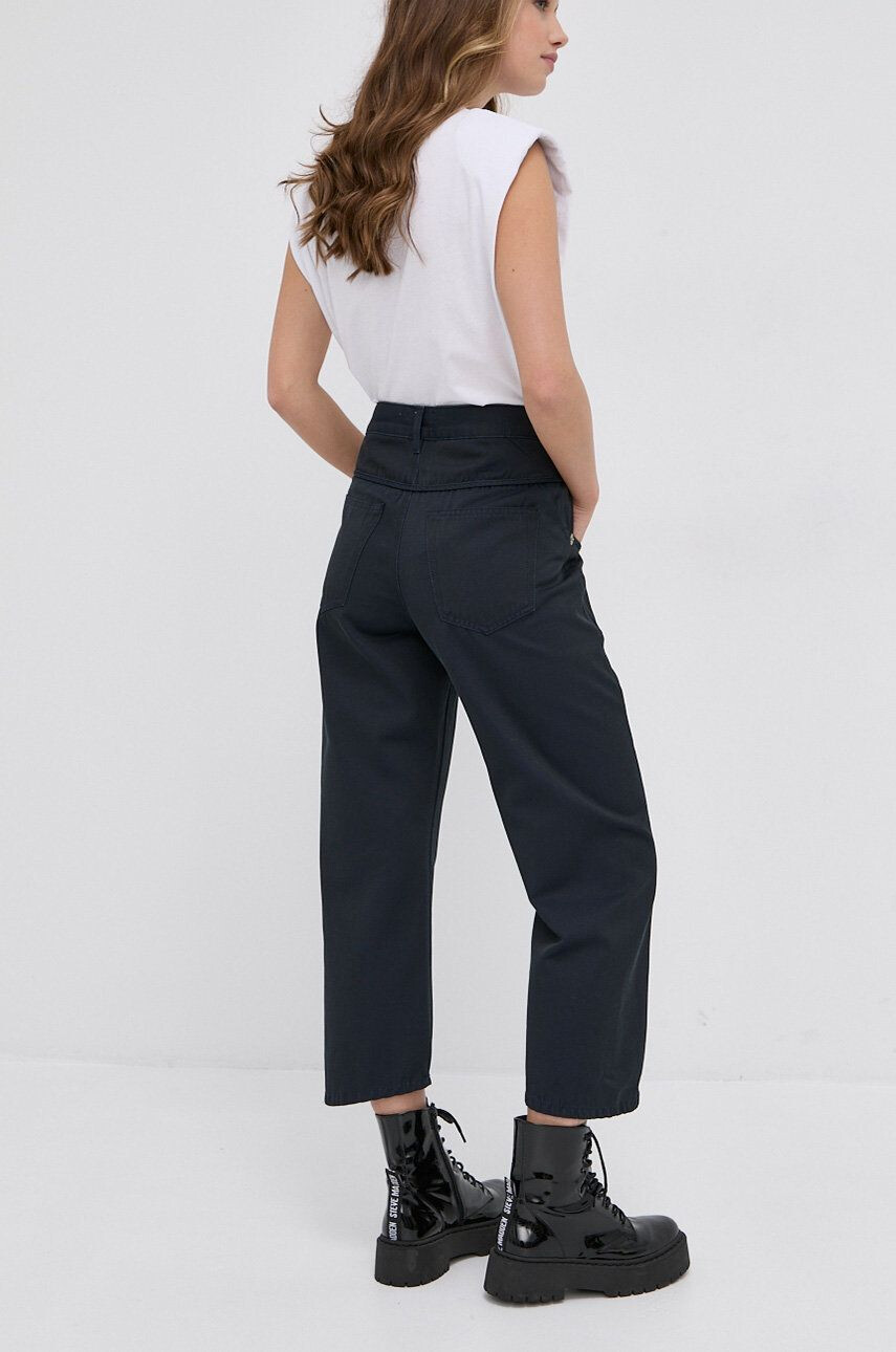 Diesel Pantaloni femei culoarea albastru marin model drept medium waist - Pled.ro