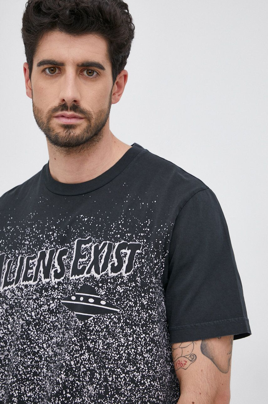 Diesel Tricou din bumbac culoarea negru cu imprimeu - Pled.ro