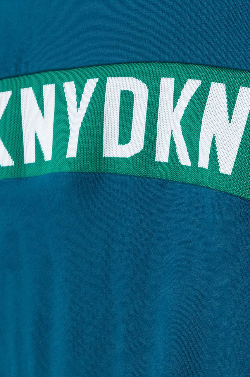 DKNY bluza copii culoarea turcoaz cu glugă modelator - Pled.ro