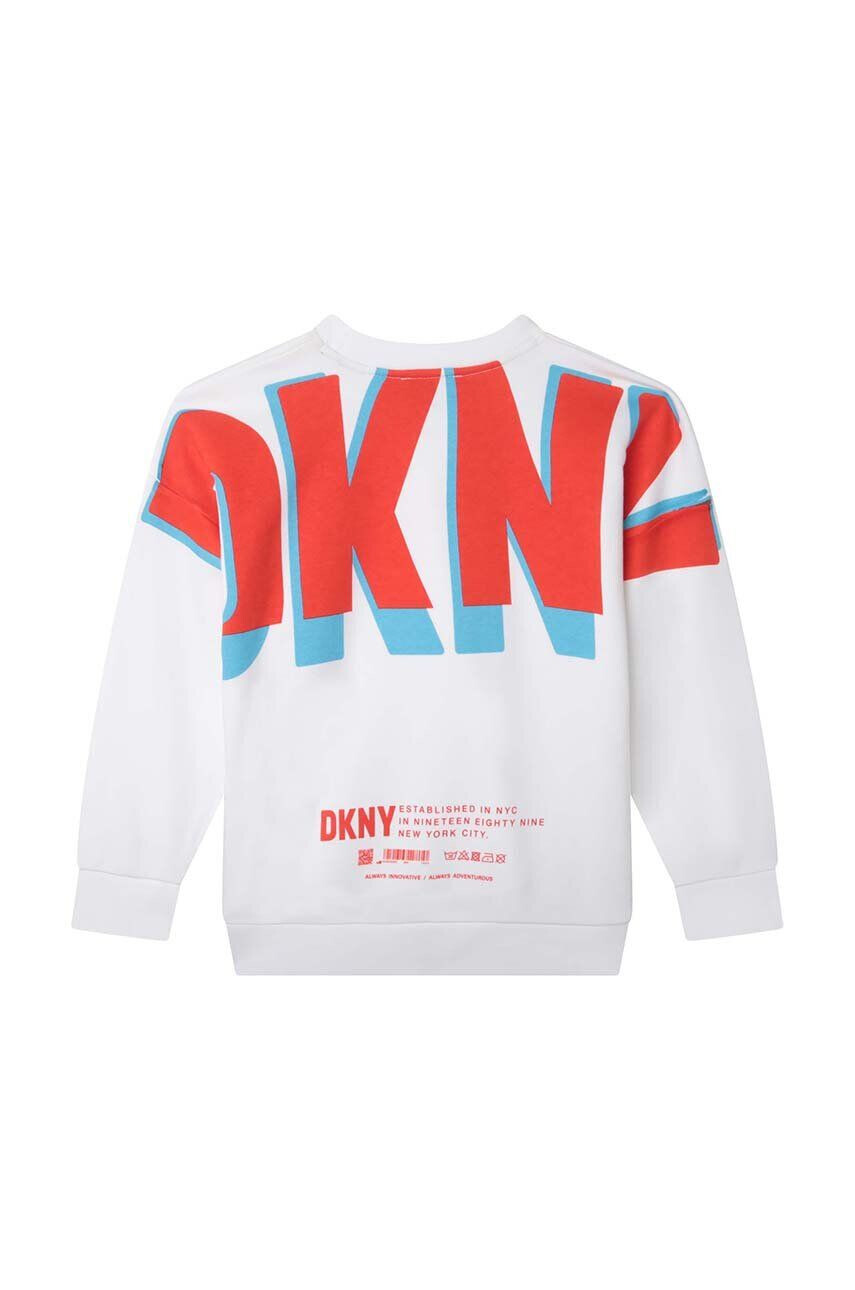 DKNY bluza copii culoarea alb cu imprimeu - Pled.ro