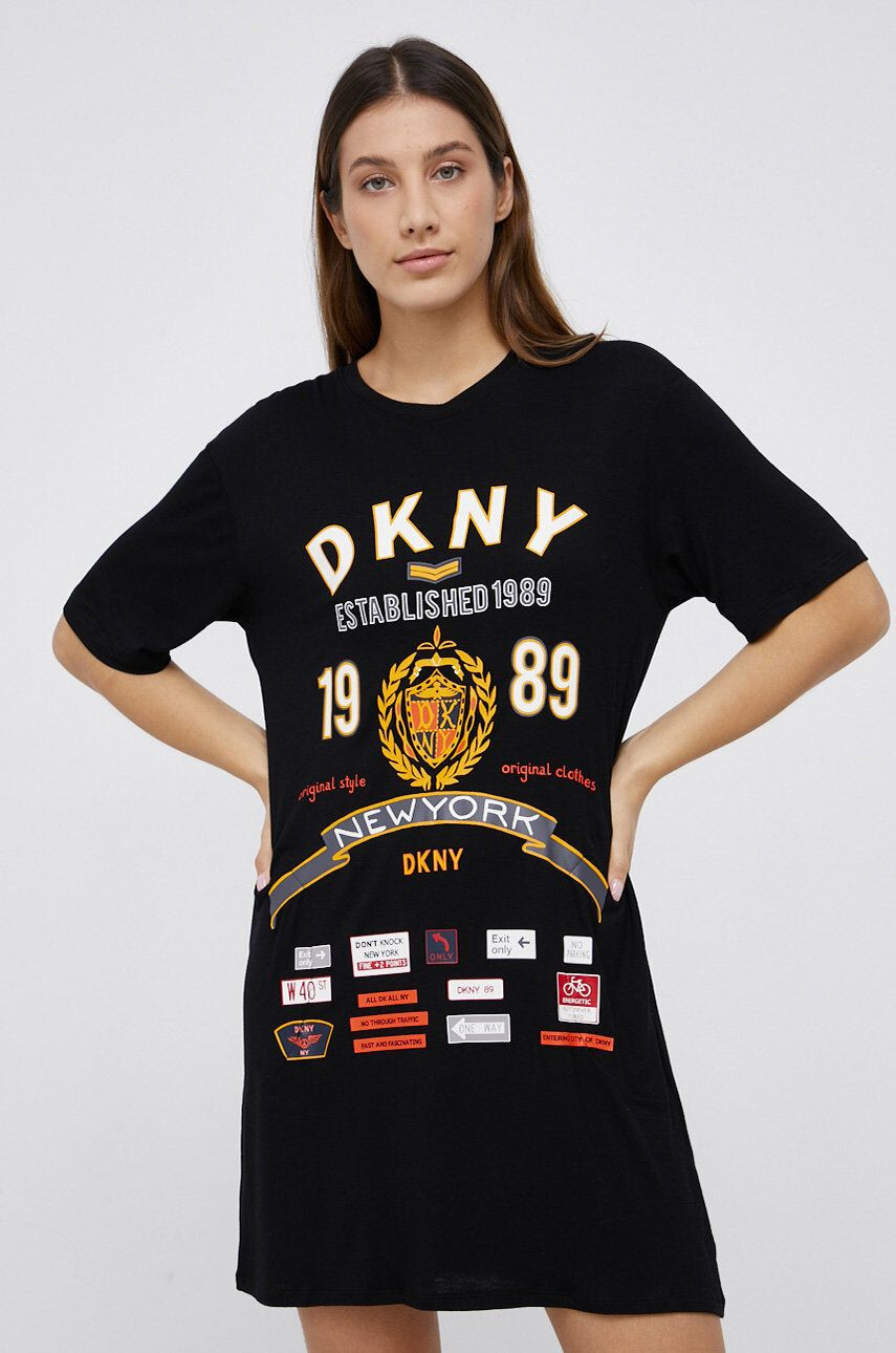 DKNY Cămașă de noapte femei culoarea negru - Pled.ro