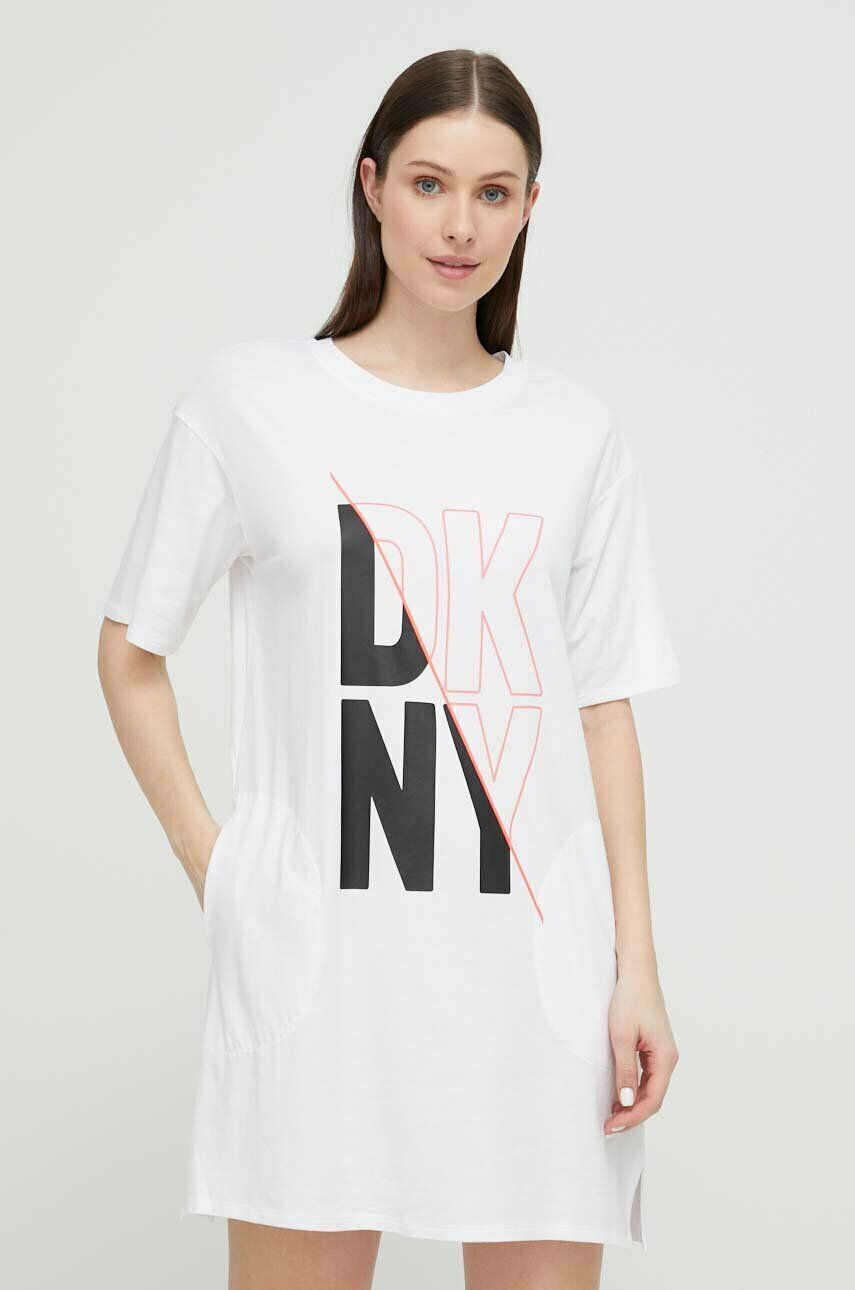 DKNY camasa de noapte femei culoarea alb - Pled.ro