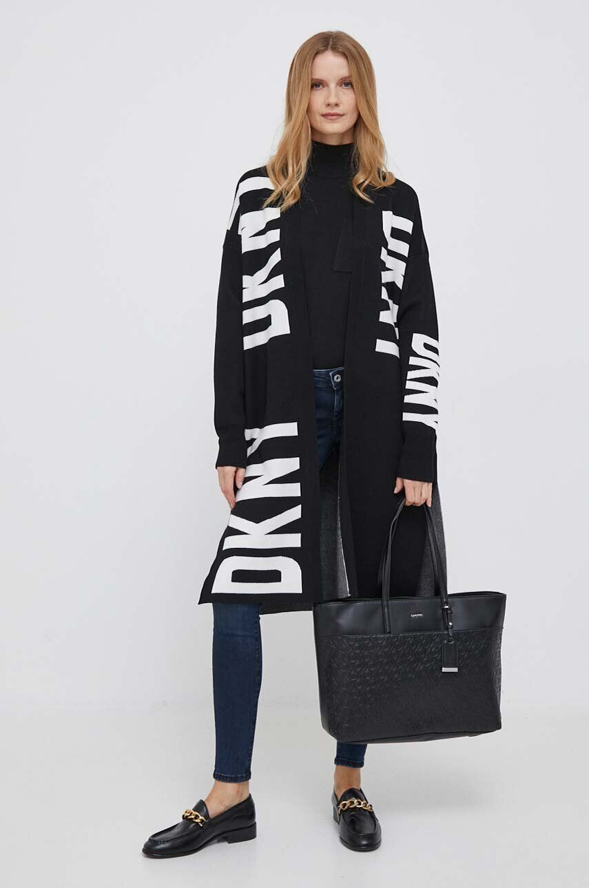 DKNY cardigan femei culoarea negru light - Pled.ro