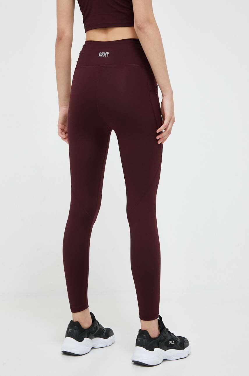 DKNY colanti femei culoarea bordo neted - Pled.ro