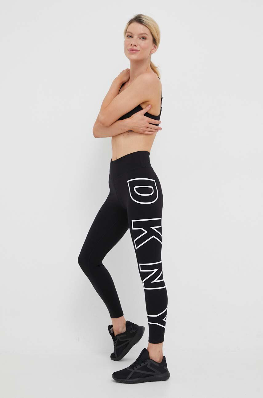 DKNY colanti femei culoarea negru neted - Pled.ro